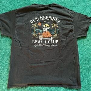 Black beards, beach club T-shirt